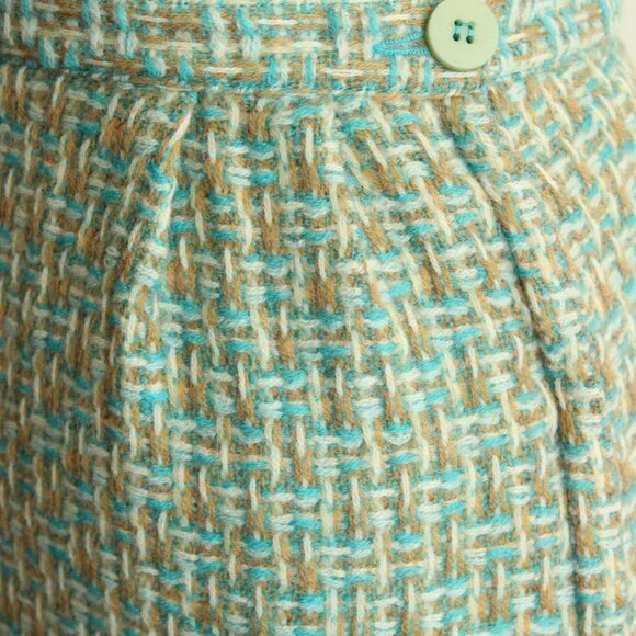 Vintage 1960s Skirt, Majestic Specialties Tweed Check or Plaid Wool Pencil Skirt